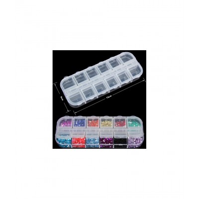 Пластмасова кутия за камъчета 12 разделения 1 бр.