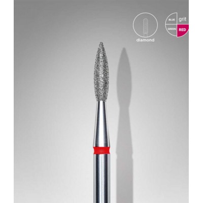 Накрайник, диамантен FA11R021/8K заострен пламък, червен, 2.1/8 1 бр.