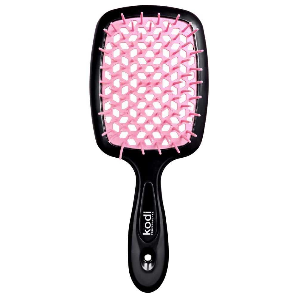 Четка за коса черна - светлорозово
