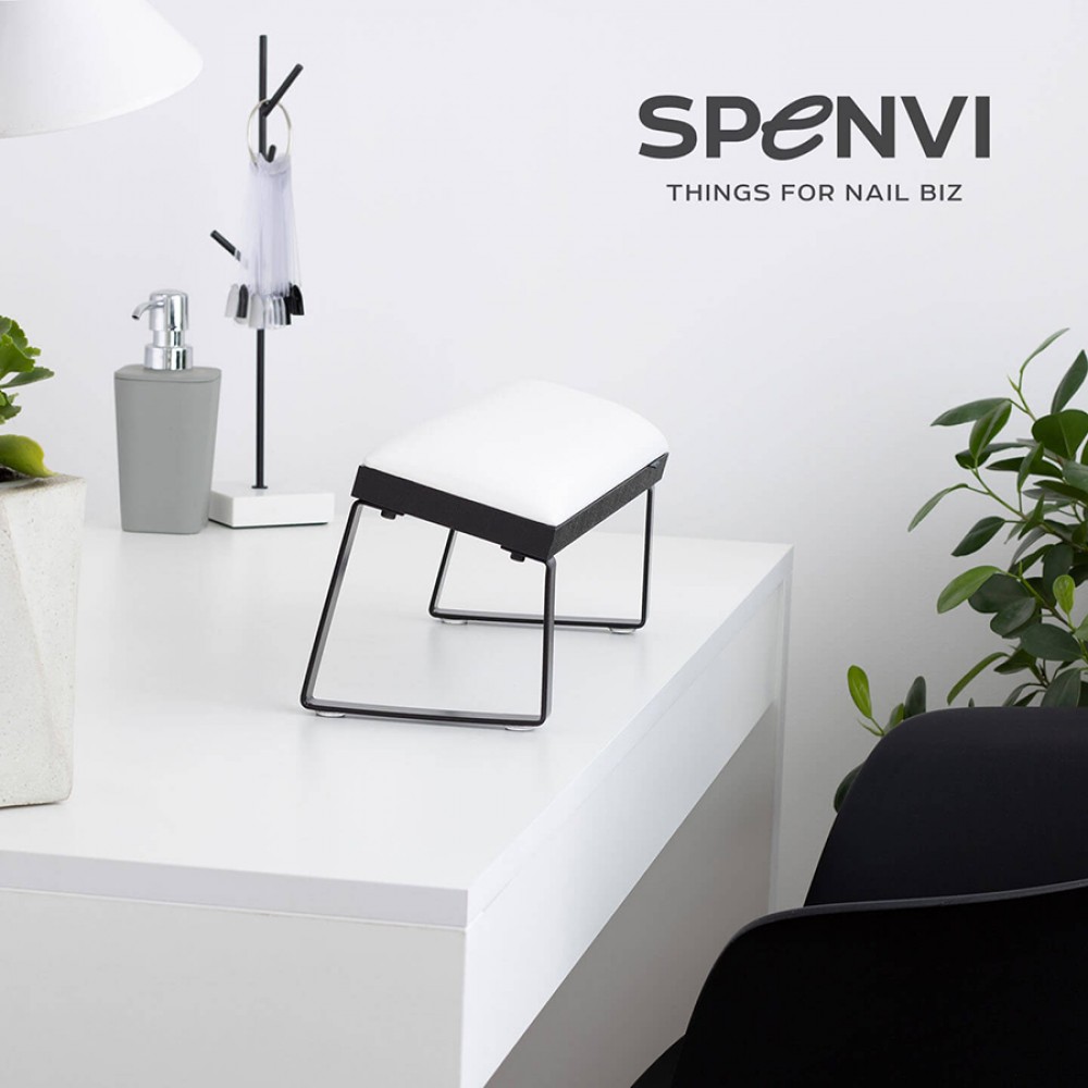 Поставка за ръце за маникюр наклонена SPENVI LOFT WHITE - черна основа