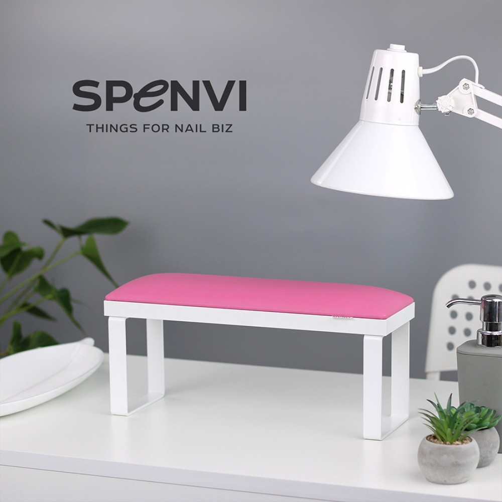Поставка за ръце за маникюр права SPENVI LOFT pink - бяла основа
