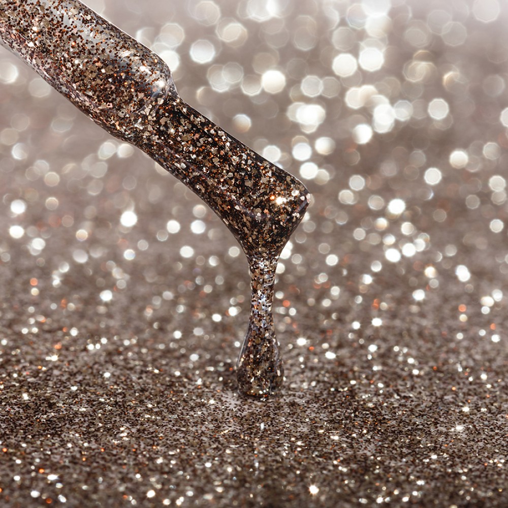 Гел лак №110 SH Сребърно-черен брокат 12 мл.