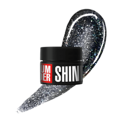 Гел за изграждане с частици Medium №04, 13г черен със сребрист блясък