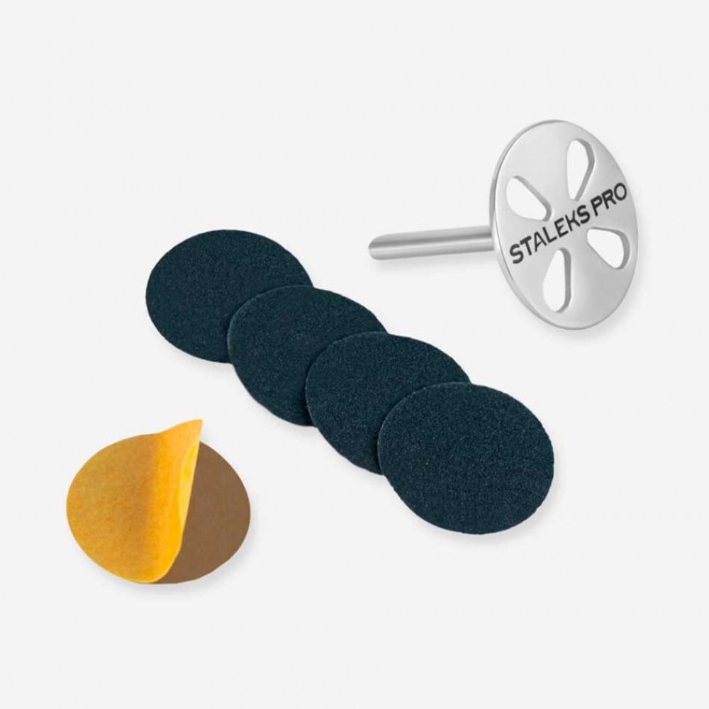 Стоманен диск PODODISC PRO L за педикюр и комплект от 5 сменящи се абразиви 180 grit (25мм) PDSET-25 1 бр.