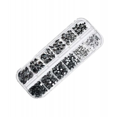 Комплект камъчета за нокти - различни форми, графит