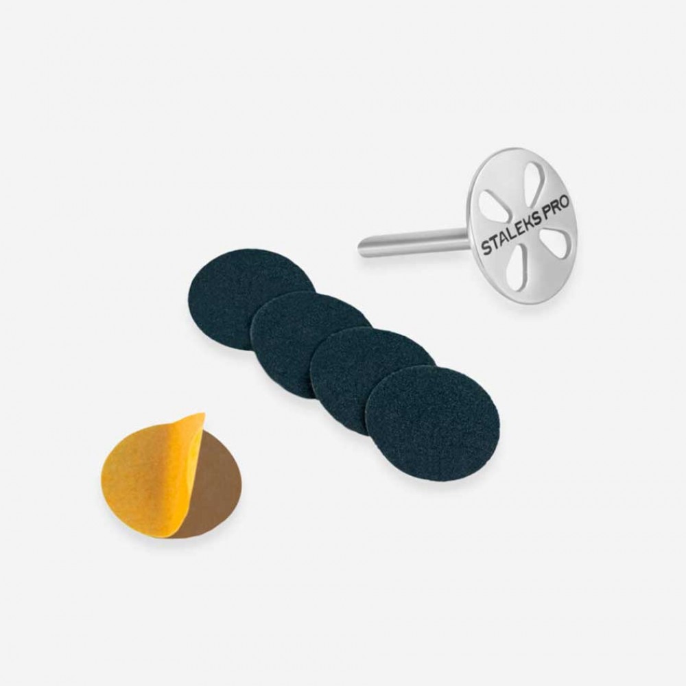 Стоманен диск PODODISC PRO M за педикюр и комплект от 5 сменящи се абразиви 180 grit (20мм) PDSET-20 1 бр.