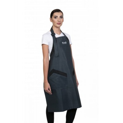 Дълга престилка Kodi Professional сива с бяло лого